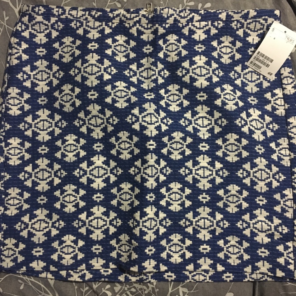 🆕 Blue tribal pattern waist high mini skirt
